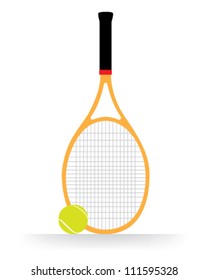 Tennis racket and ball vector