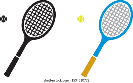 Tennis racket and ball vector