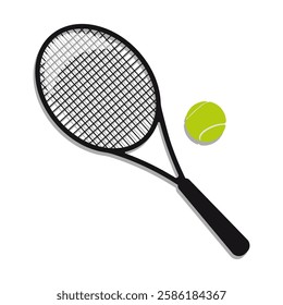 tennis racket and ball vector