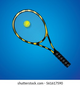 Tennis racket and ball, vector design