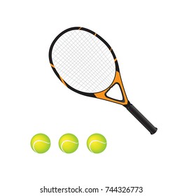 Tennis racket and ball, vector design