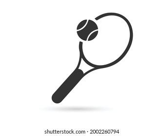 tennis racket with ball vector icon
