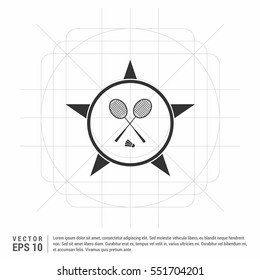 Tennis racket and tennis ball, vector icon

