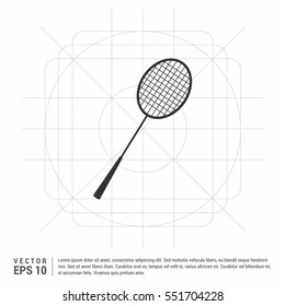 Tennis racket and tennis ball, vector icon

