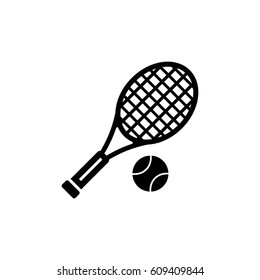 raqueta de tenis con icono vectorial de bola