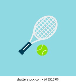 tennis racket with ball vector icon