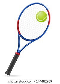 tennis racket and ball vector illustration