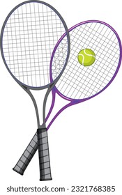 Tennis Racket with Ball Vector illustration