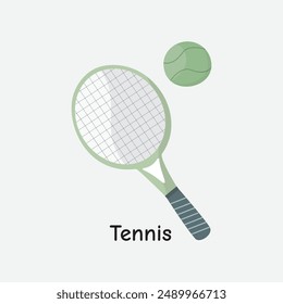 Tennisschläger und Ball Vektorillustration