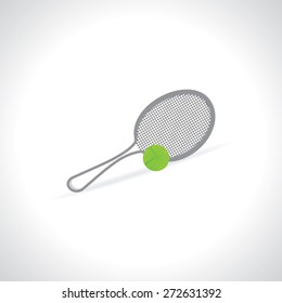 tennis racket with ball vector illustration 