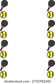 Tennis racket and ball vector poster illustration with copy space