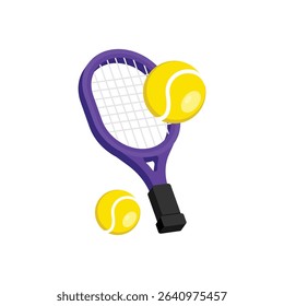 Tennis Racket And Ball Vector style icon. Eps 10 file