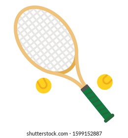 Tennis racket and tennis balls isolated on white background.