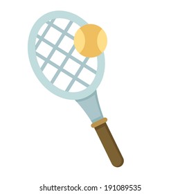 Tennis racket with balls isolated on a white background.