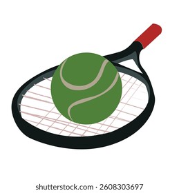 Tennis racket and ball.Tennis racket with a tennis ball 