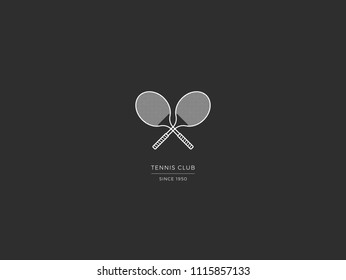 Tennis Racket Black Background Icon 