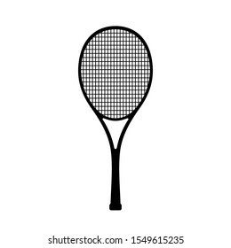 Icono de vector negro de la raqueta de tenis 