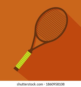 tennis racket in color. Sport equipment, inventory. Symbol for mobile application or web. Vector