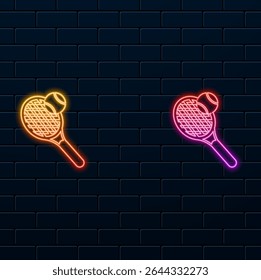 tennis racket cone. Tennis racket vector icon sketch illustration. neon style.Racket vector icon design illustration. neon style..