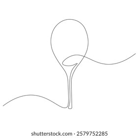 Tennis racket continuous line. Continuous one line drawing tennis racket. Sport concept. Single line drawing