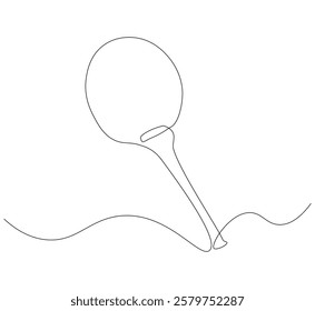 Tennis racket continuous line. Continuous one line drawing tennis racket. Sport concept. Single line drawing