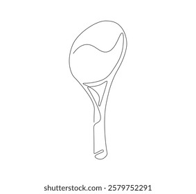 Tennis racket continuous line. Continuous one line drawing tennis racket. Sport concept. Single line drawing