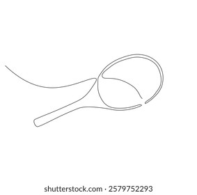 Tennis racket continuous line. Continuous one line drawing tennis racket. Sport concept. Single line drawing