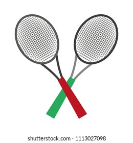 Tennis racket crossed