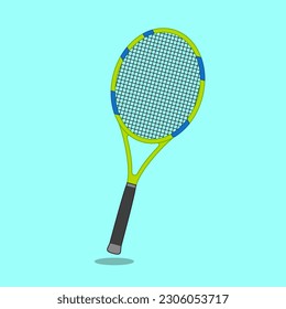 El tenis raqueta el diseño plano con sombra.