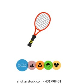 Tennis racket flat icon