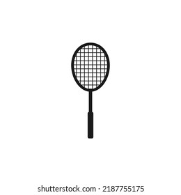 Tennis racket. Game, play symbol. Racquet silhouette. Sport club logo. flat vector icon isolated on white