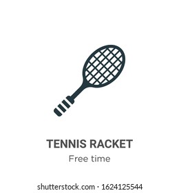 Tennis racket glyph icon vector on white background. Flat vector tennis racket icon symbol sign from modern free time collection for mobile concept and web apps design.