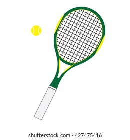 Tennis racket green yellow vector