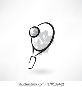 tennis racket grunge icon