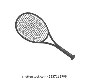 Tennis racket icon black classic design. Simple illustration of tennis racket vector design and illustration.
