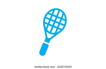 Tennis racket icon with blue color. Flat style vector EPS.
