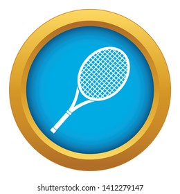 Tennis racket icon blue vector isolated on white background for any design