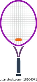 Tennis Racket Icon. Flat Color Design. Vector Illustration.