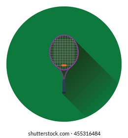Tennis racket icon. Flat color design. Vector illustration.