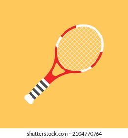 Tennis racket icon in flat style. Gaming racquet vector illustration on isolated background. Sport activity sign business concept.