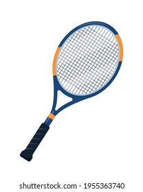 Tennis racket icon isolated on white background. Sport equipment element vector illustration.