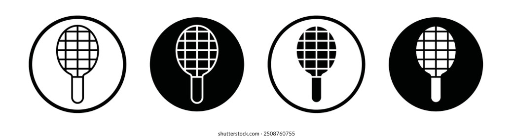 Icono de raqueta de tenis aislado sobre fondo blanco