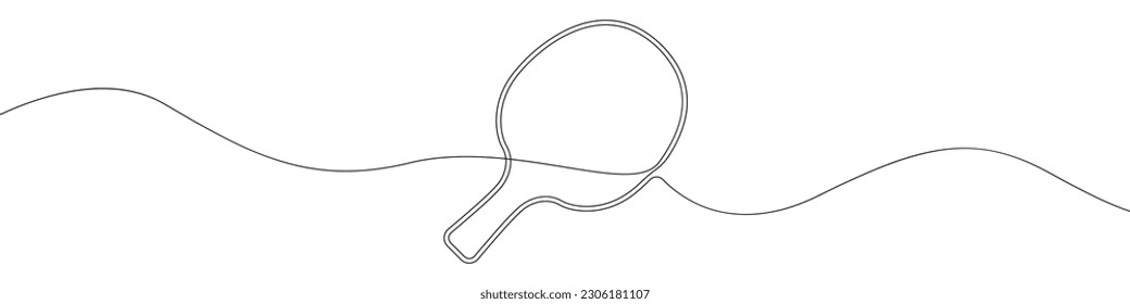 Tennis racket icon line continuous drawing vector. One line Tennis racket icon vector background. Tennis racket with ball icon. Continuous outline of a Tennis racket with ball icon. Linear ping-pong.