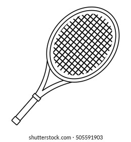 Tennis racket icon. Outline illustration of tennis racket vector icon for web