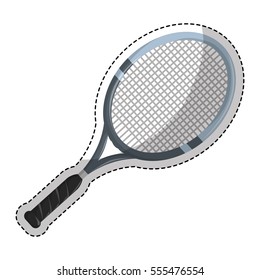 tennis racket icon over white background. vector illustration