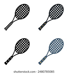 Tennis Racket icon represents the racket used in tennis to hit the ball over the net. Tennis Racket icon represents the racket used in tennis to hit the ball over the net.