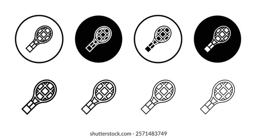 tennis racket icon Simple outline illustration set