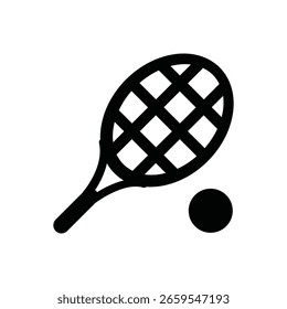 ícone de raquete de tênis. Sinal de vetor simples.