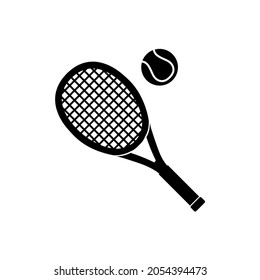 Tennis racket icon, stock vector, tennis logo isolated on white background