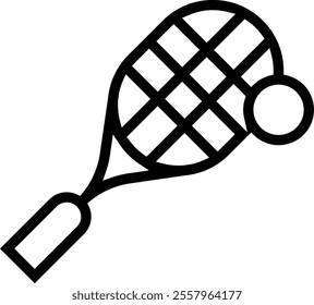 tennis racket icon. Thin linear style design isolated on white background